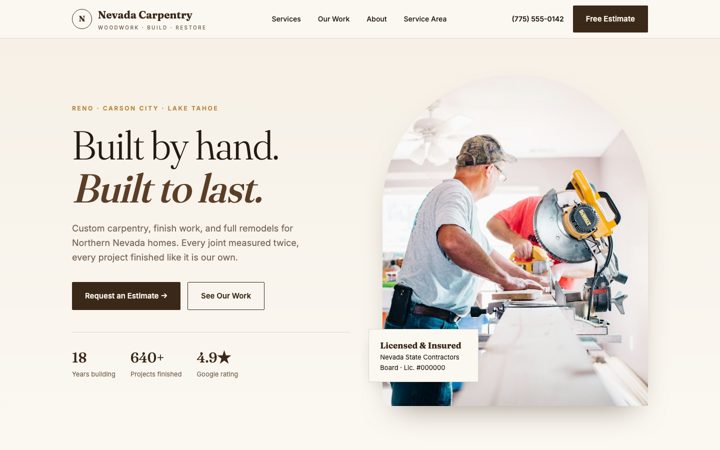Mockup A, Heritage Workshop homepage
